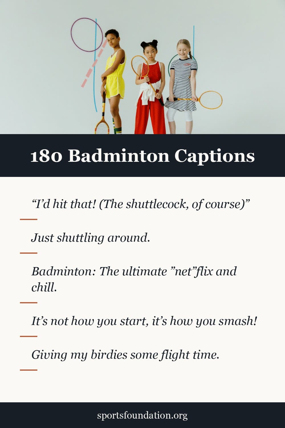 180 Badminton captions for Instagram