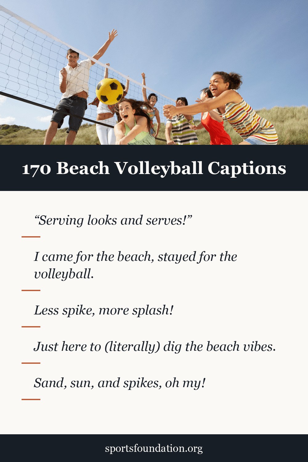 170 Beach Volleyball captions for Instagram