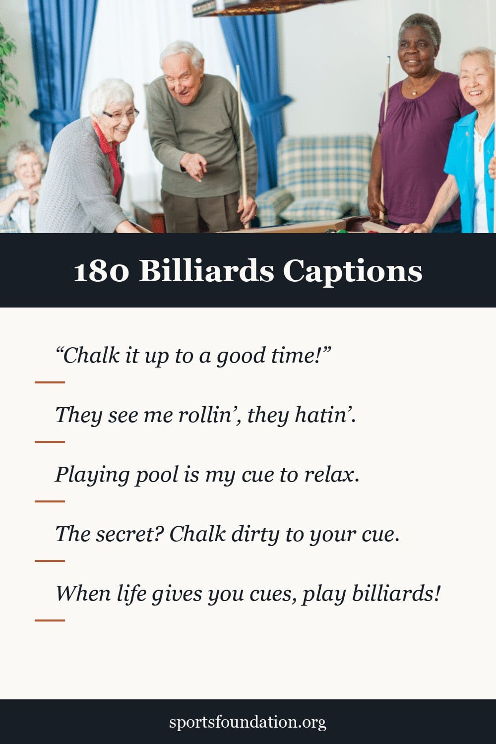 180 Billiards captions for Instagram