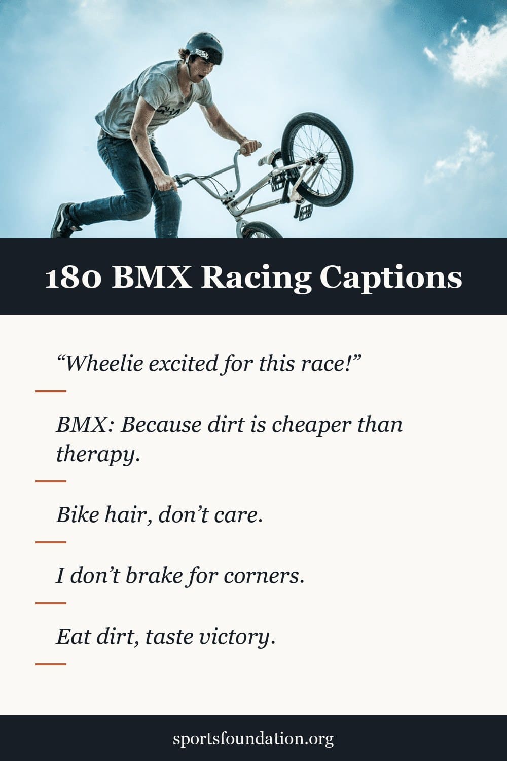 180 BMX Racing captions for Instagram