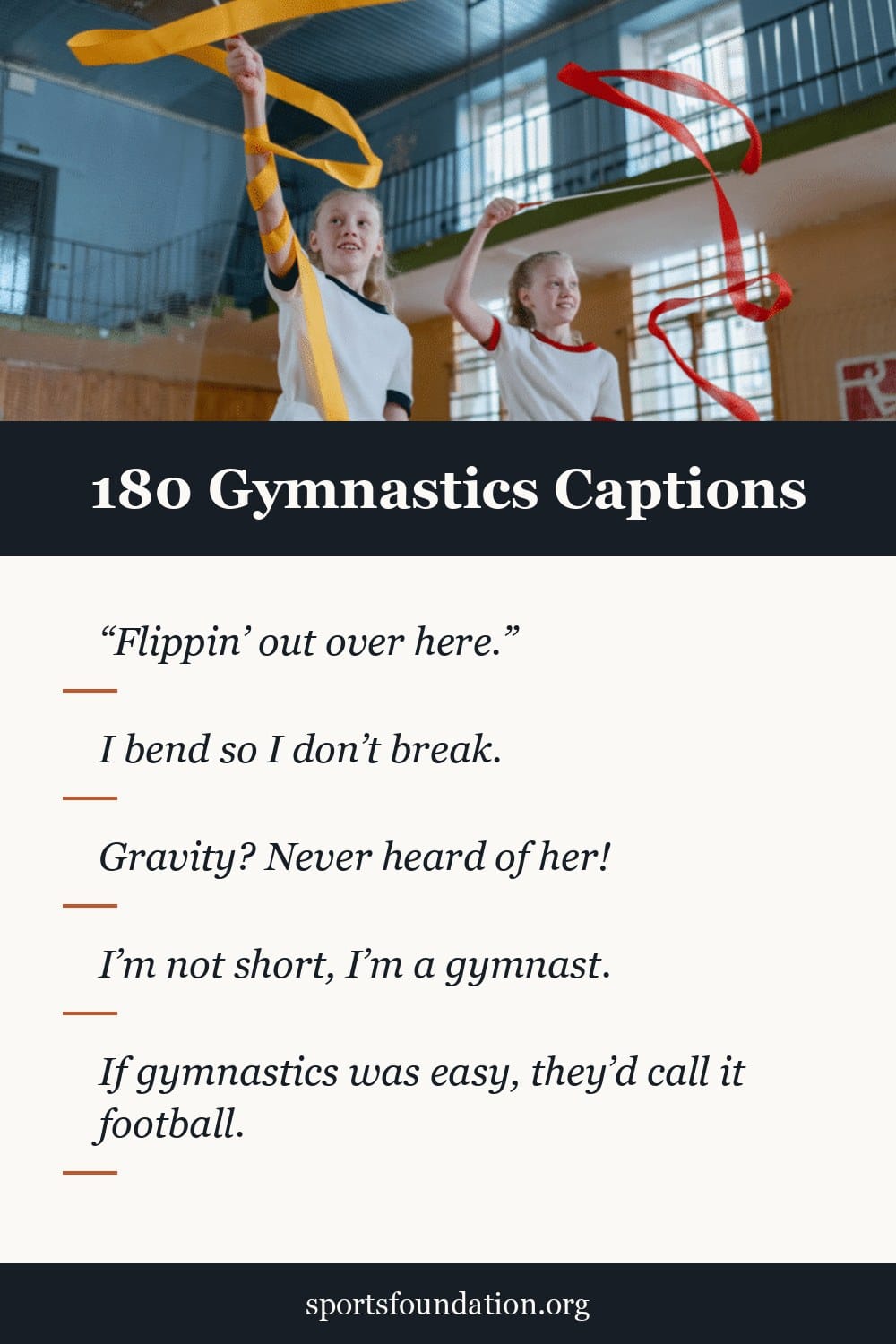 180 Gymnastics captions for Instagram
