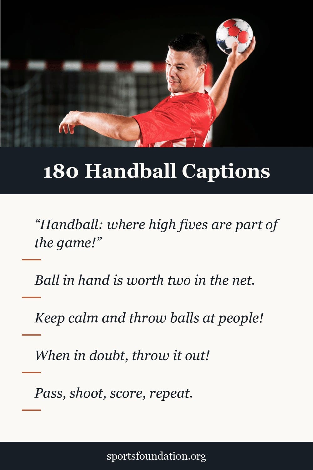 180 Handball captions for Instagram