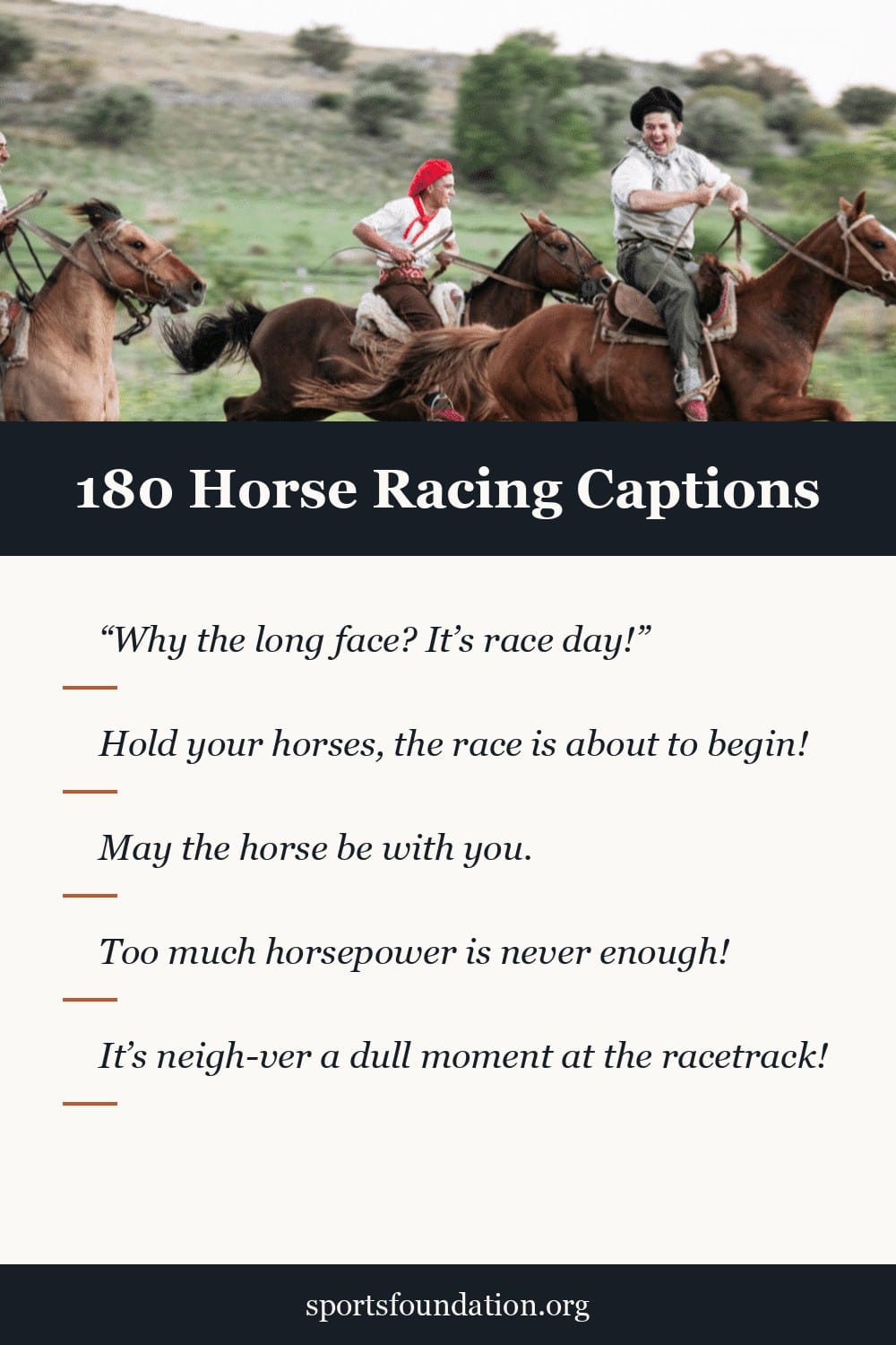 180 Horse Racing captions for Instagram