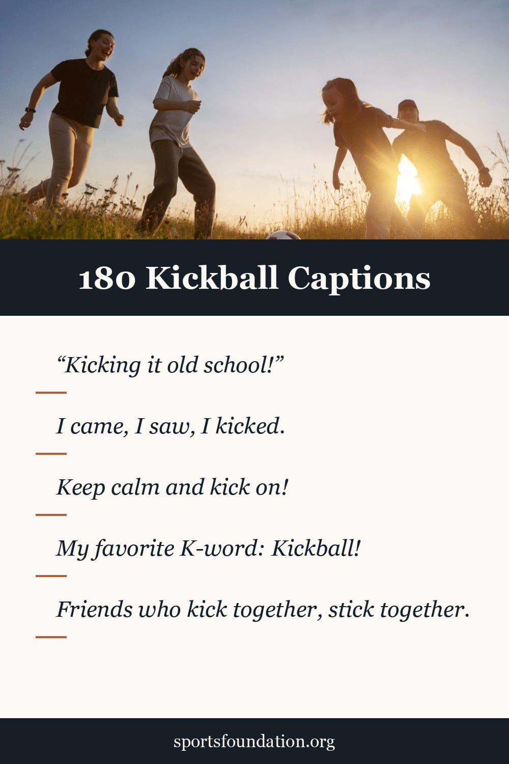 180 Kickball captions for Instagram