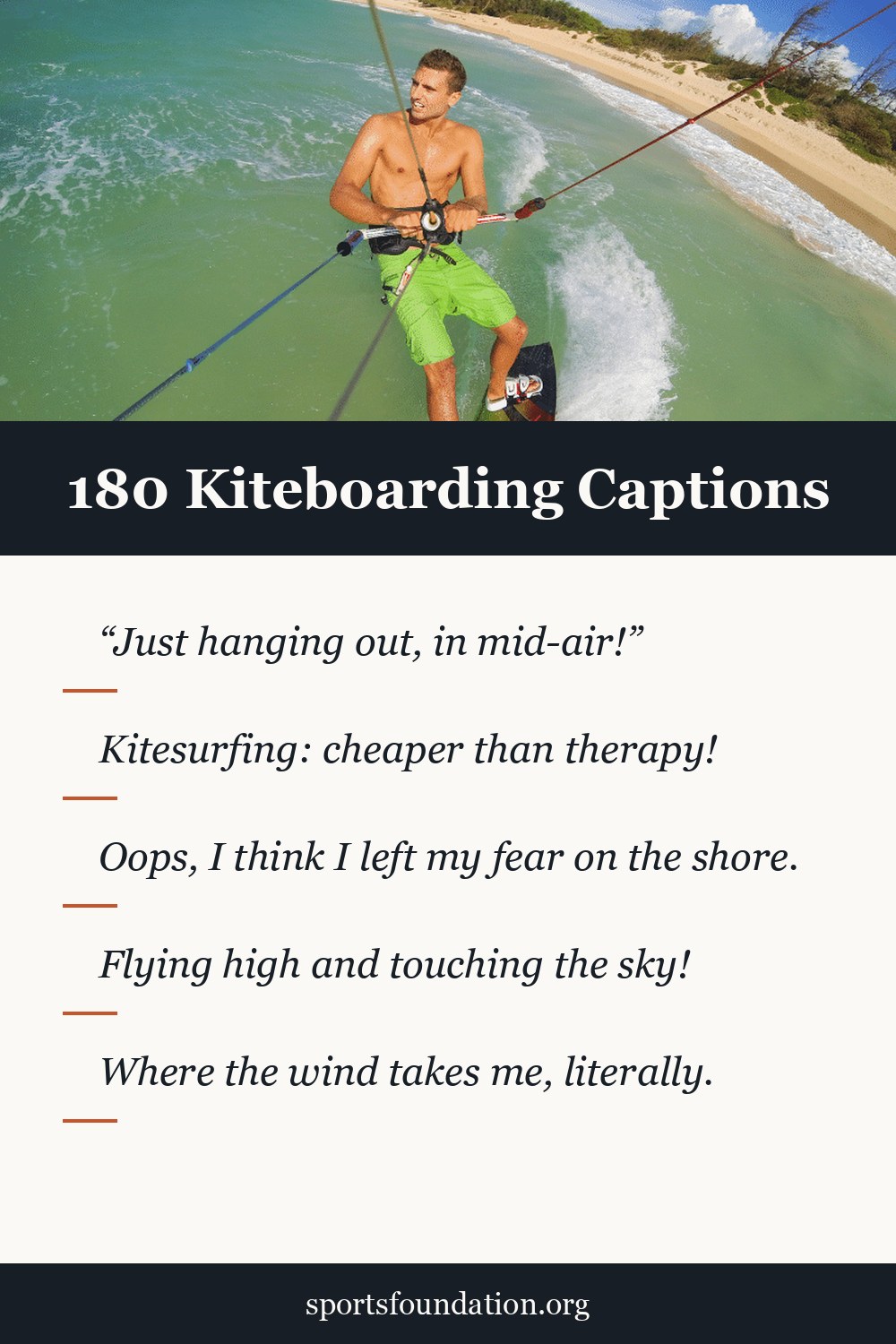 180 Kiteboarding captions for Instagram