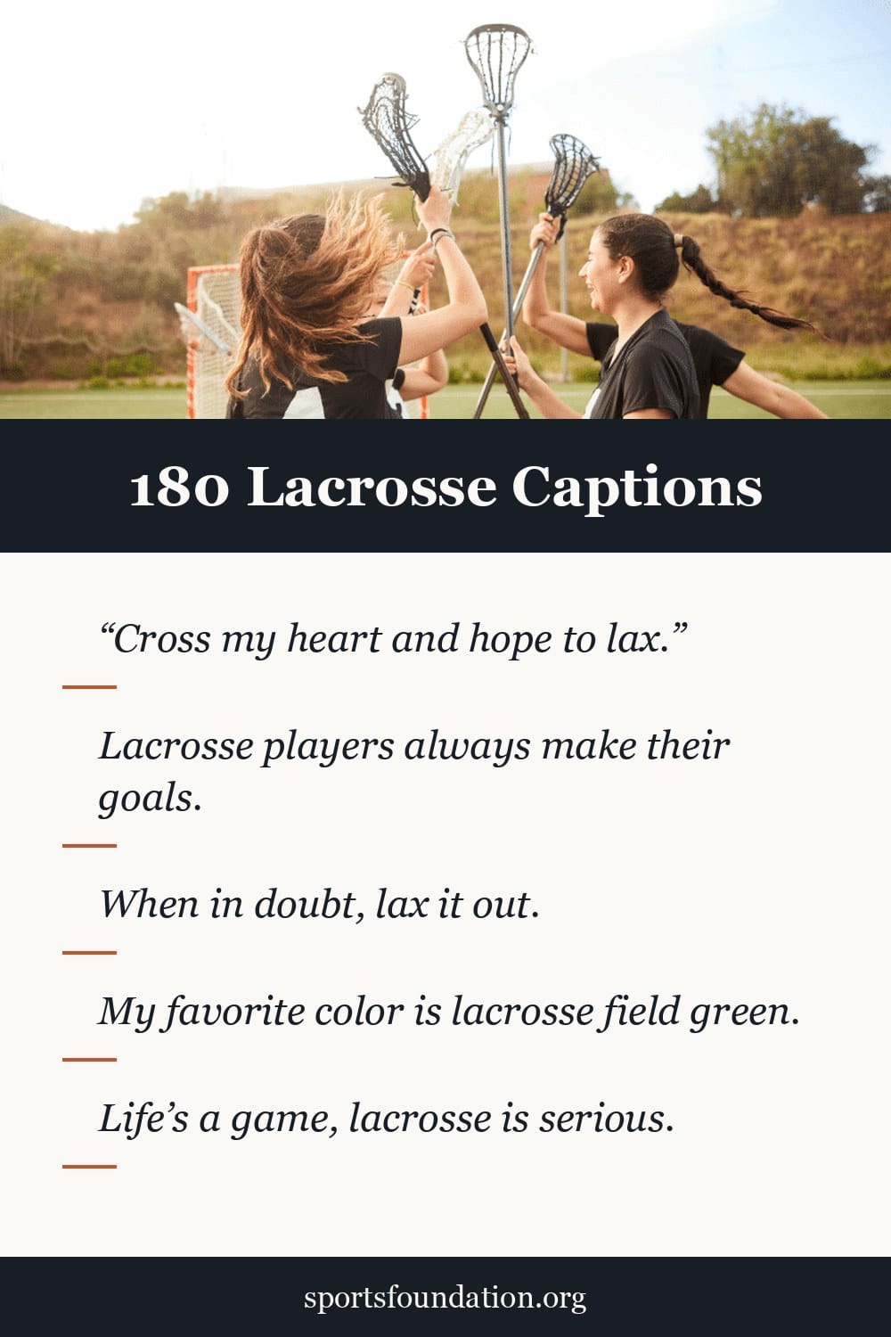 180 Lacrosse captions for Instagram