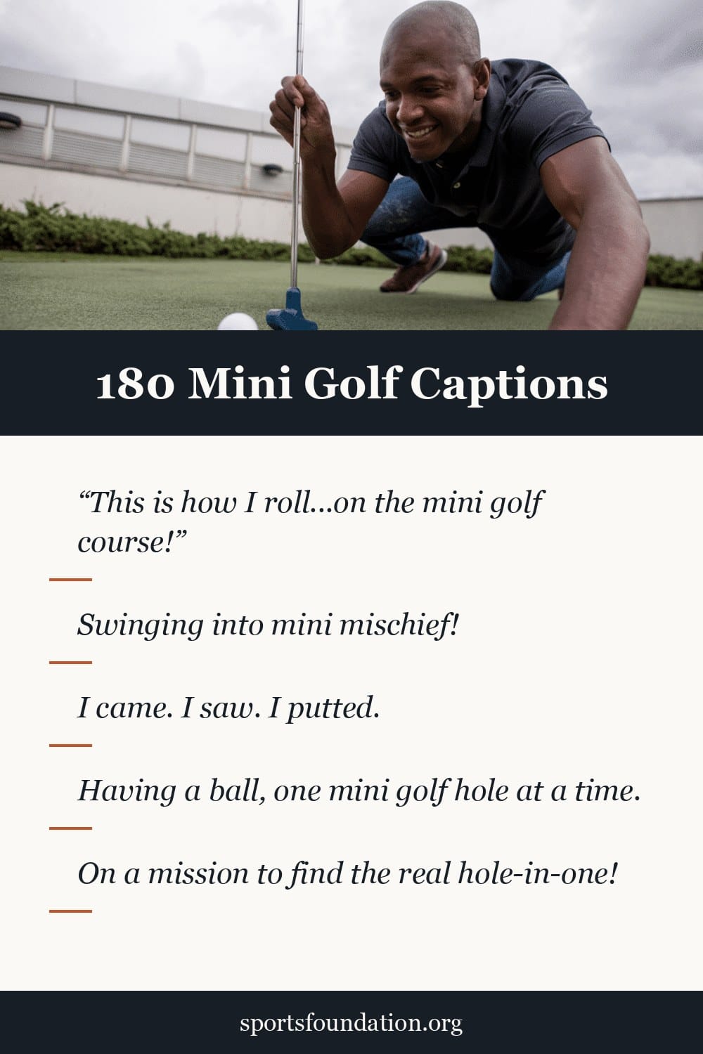 180 Mini Golf captions for Instagram