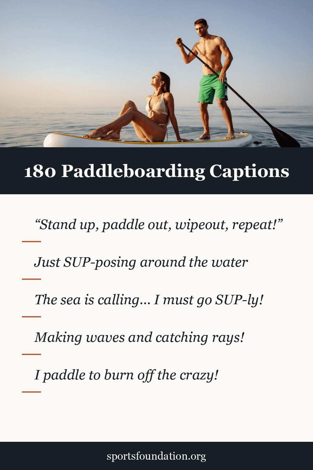 180 Paddleboarding captions for Instagram