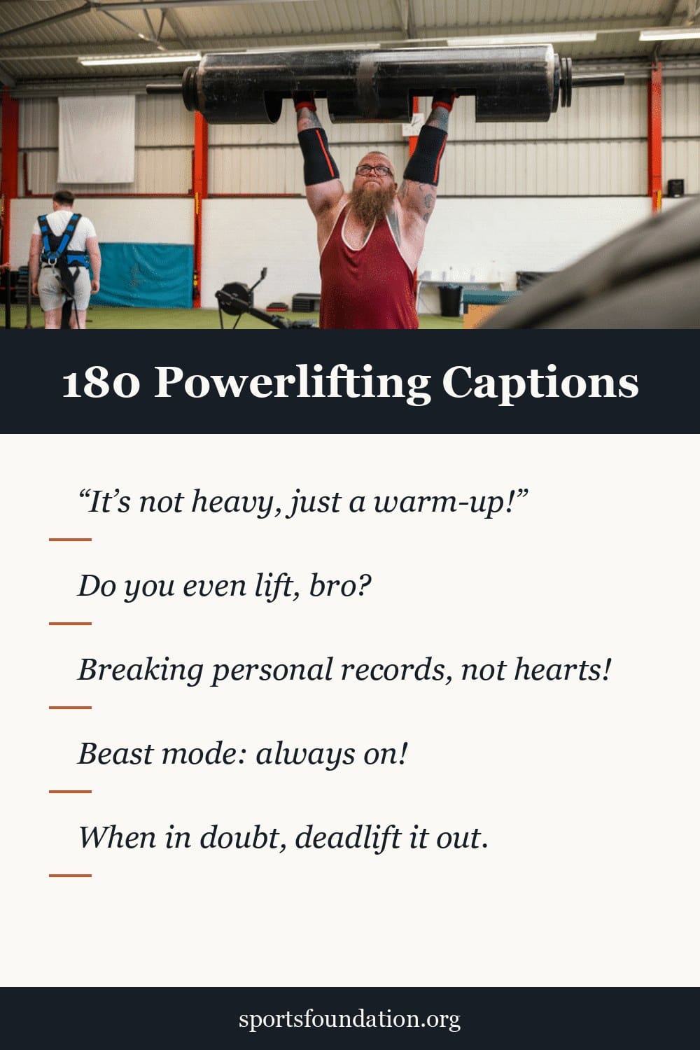 180 Powerlifting captions for Instagram