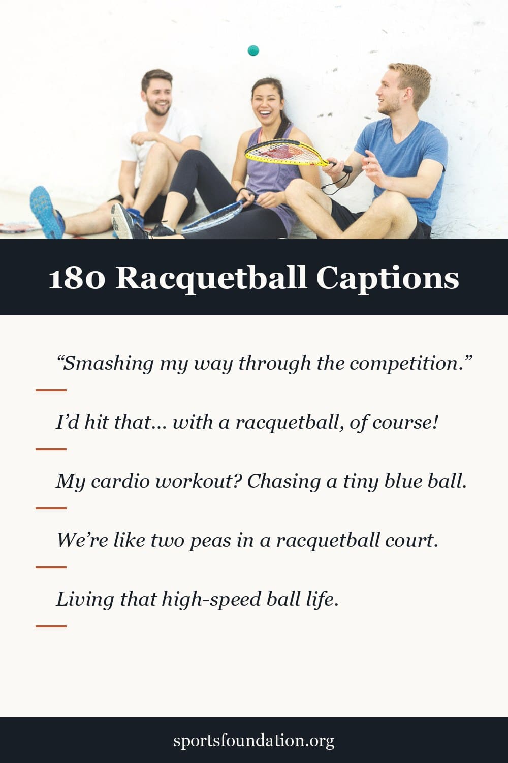 180 Racquetball captions for Instagram