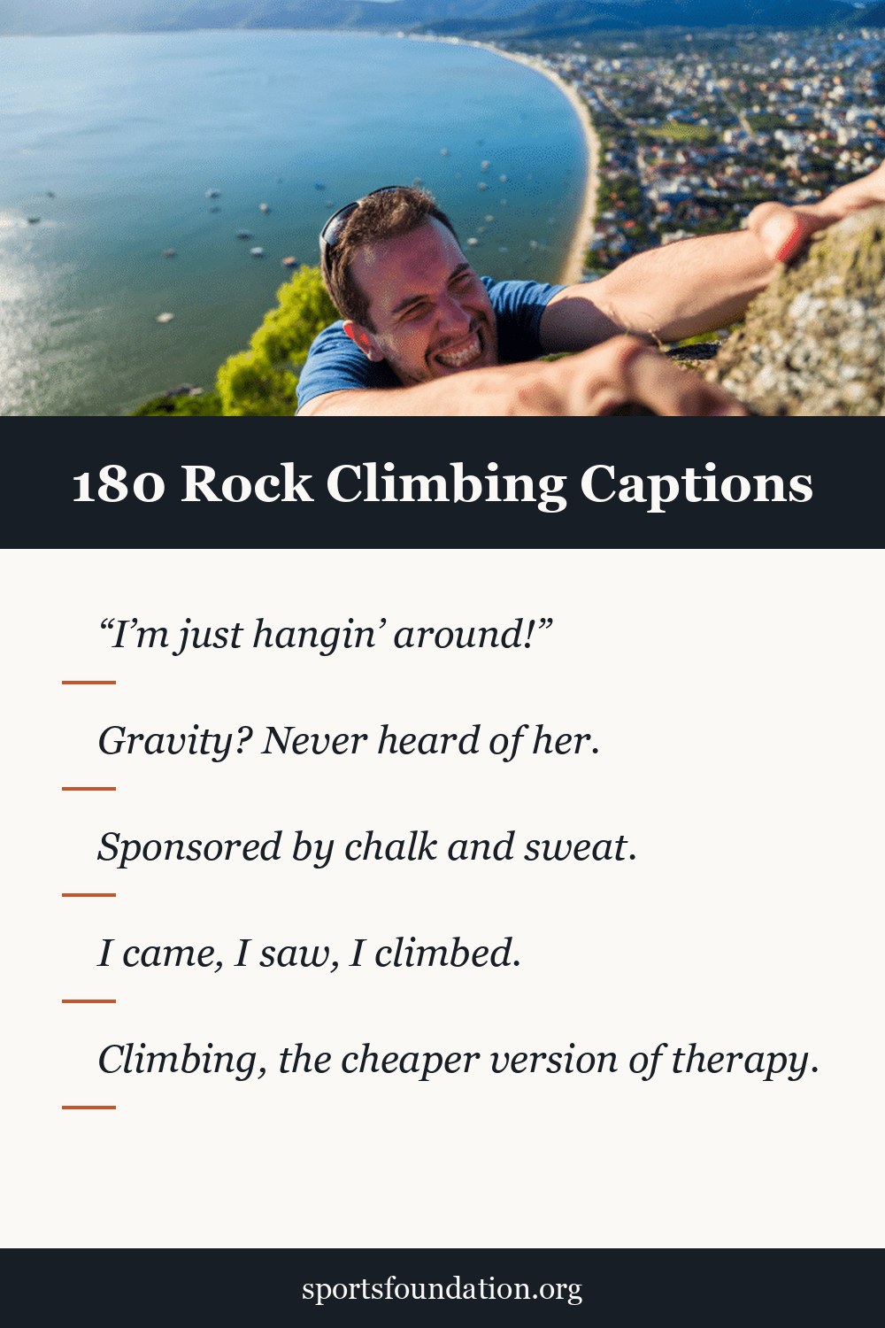 180 Rock Climbing captions for Instagram