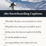 180 Snowboarding captions for Instagram