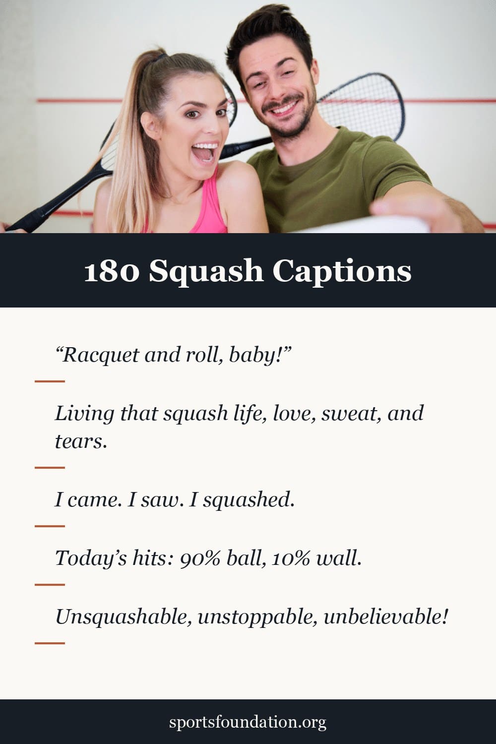 180 Squash captions for Instagram
