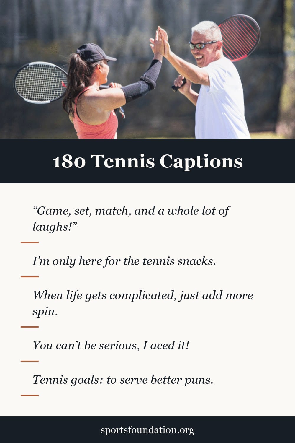 180 Tennis captions for Instagram