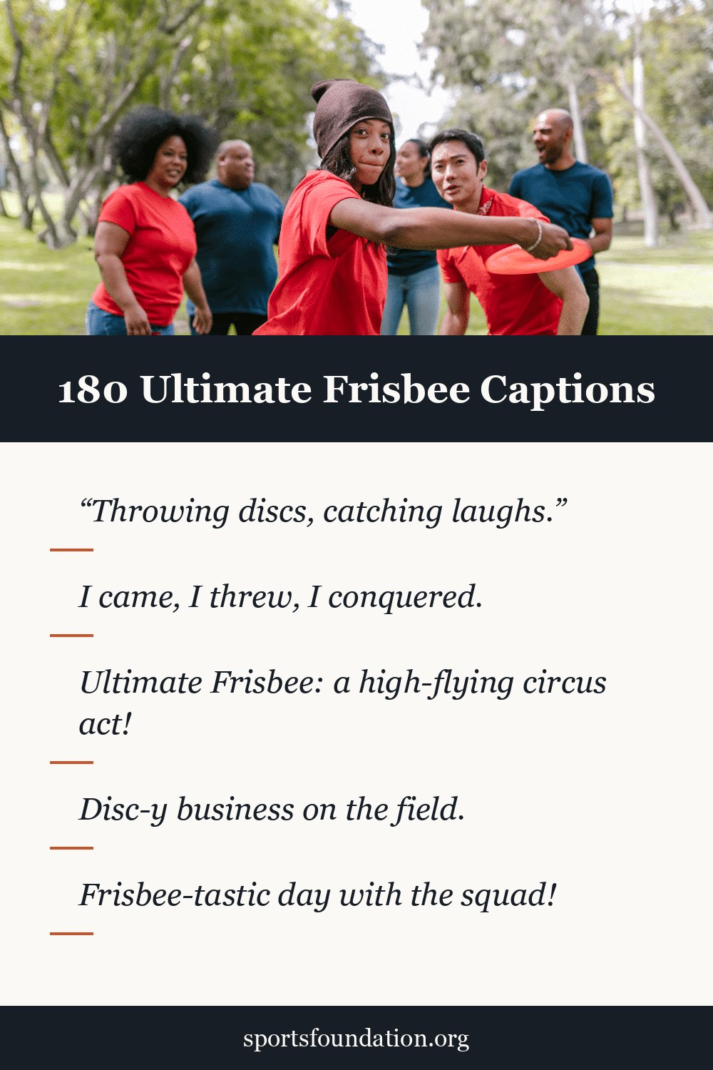 180 Ultimate Frisbee captions for Instagram