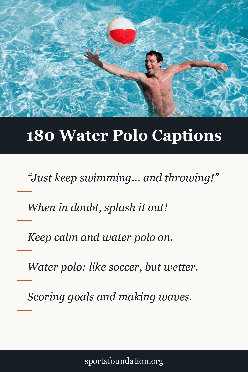 180 Water Polo captions for Instagram