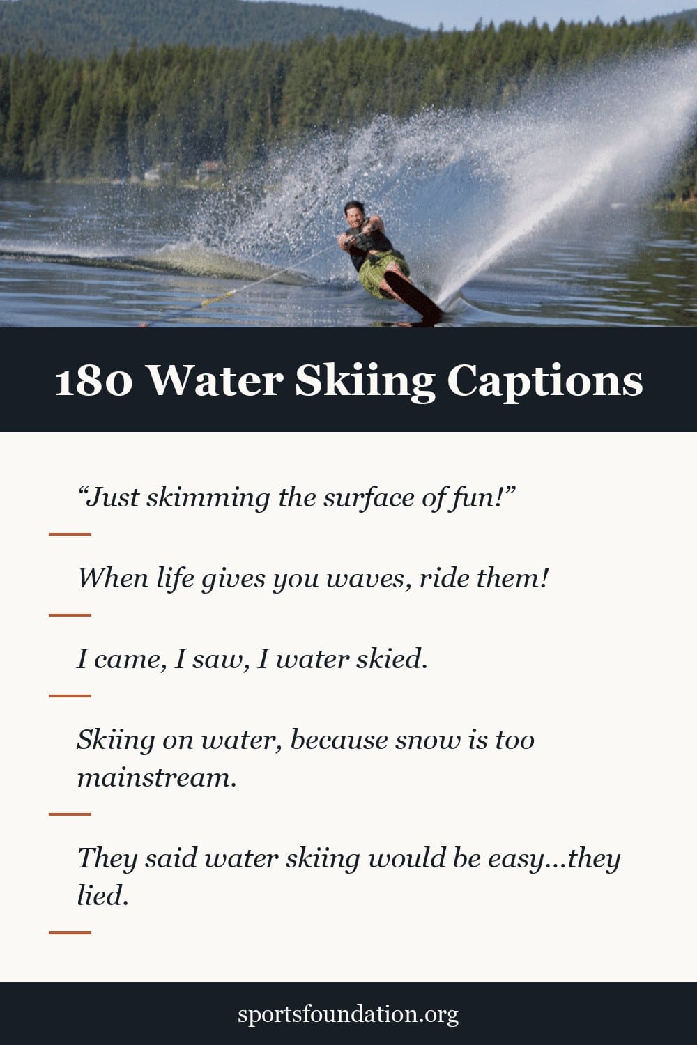 180 Water Skiing captions for Instagram