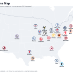 MLB teams map image with all 30 team locations