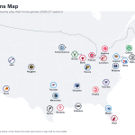 NBA teams map image with all 30 team locations