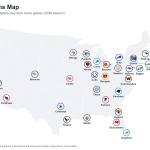 NFL teams map image with all 32 team locations