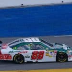 Stock car on the track at Daytona International Speedway